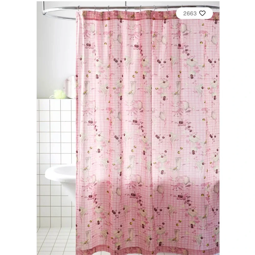 Urban Outfitters Gingham Martini Shower Curtain | NWT